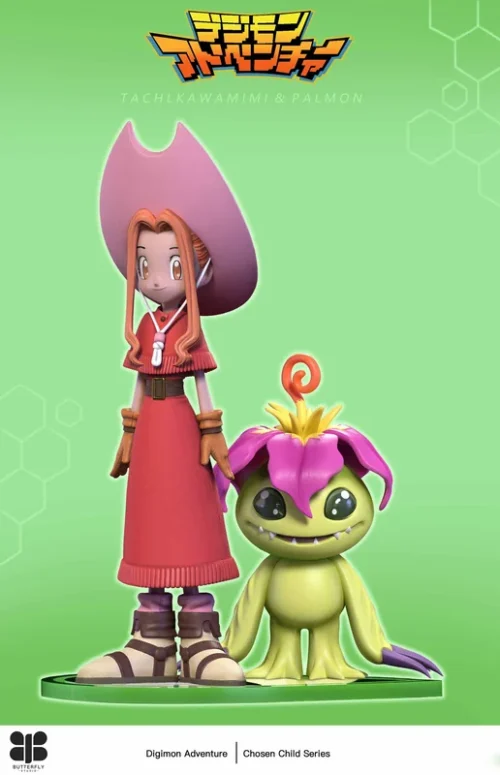 MH & 1/6 Scale Tachikawa Mimi & Palmon - Digimon Resin Statue - Butterfly Studio - Image 1