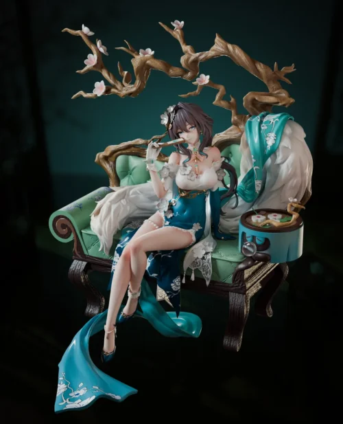 "Premium 1/6 Ruan Mei Honkai: Star Rail resin figure by MIYIN Studio, showcasing intricate sculpted details and elegant winter bloom aesthetics."