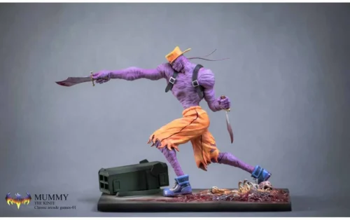 "Captain Commando, Mummy & Ninja statues. Toys Evolution Studio's vibrant, dynamic, detailed retro arcade tribute. See angles."