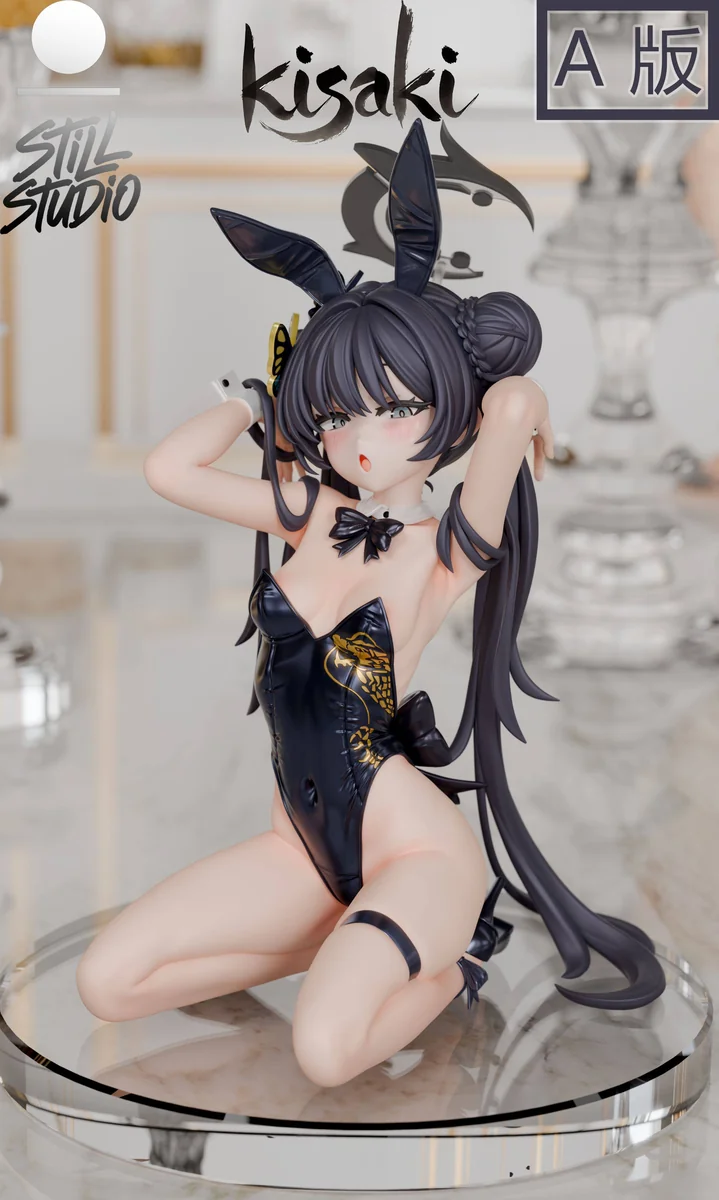 "1/6 Still Studio Blue Archive Bunny Girl resin statue from various angles, highlighting its dynamic pose, vibrant anime aesthetic."