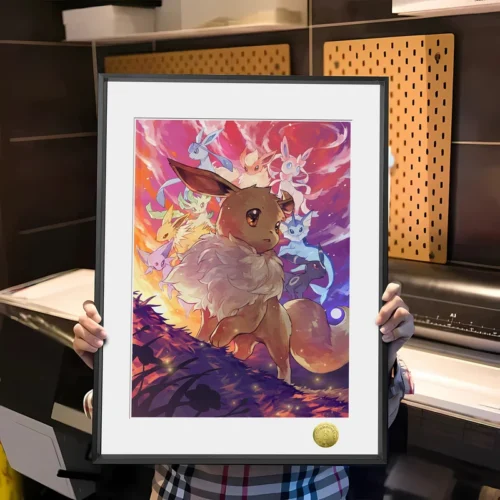 A3 & 4K Size Adorable Eevee Family Decorative Painting - Pokemon - HuangGua Studio - Image 1