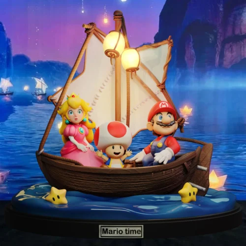 Iconic Super Mario Starry Sky Mario figure, a limited edition statue by ChaoShe Studio, dynamically soaring in a vibrant, star-filled cosmic design.