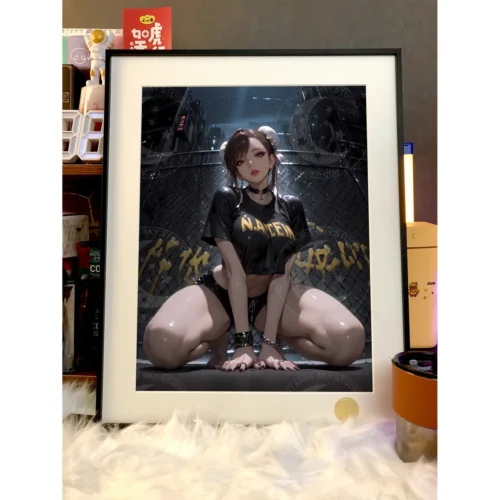"Limited Edition Chun-Li Art Print by Xingkong Studio. Hand-numbered framed art showcases her iconic pose, dark atmospheric details, and premium frame."
