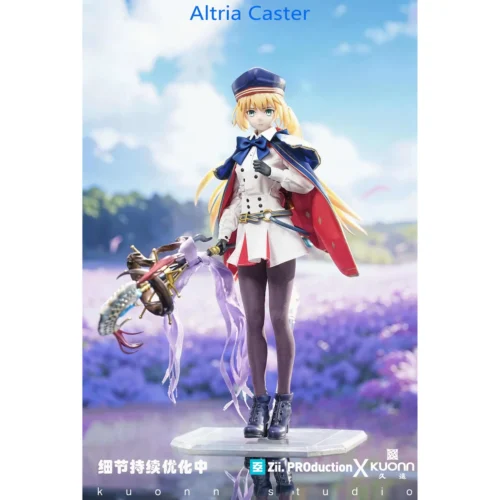 1/6 Scale Artoria Caster Fate/Grand Order movable statue, highlighting her highly articulated silicone steel skeleton body in a dynamic, authentic pose.