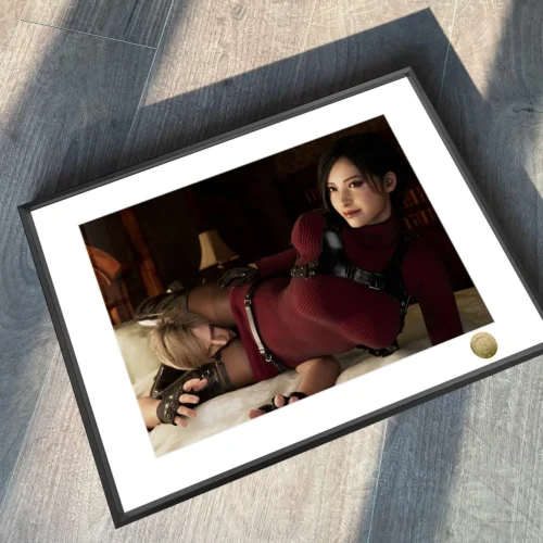 "Limited edition, hand-numbered Ada Wong 002 decorative painting. This gallery image showcases the seductive portrait, dramatic lighting, rich colors,