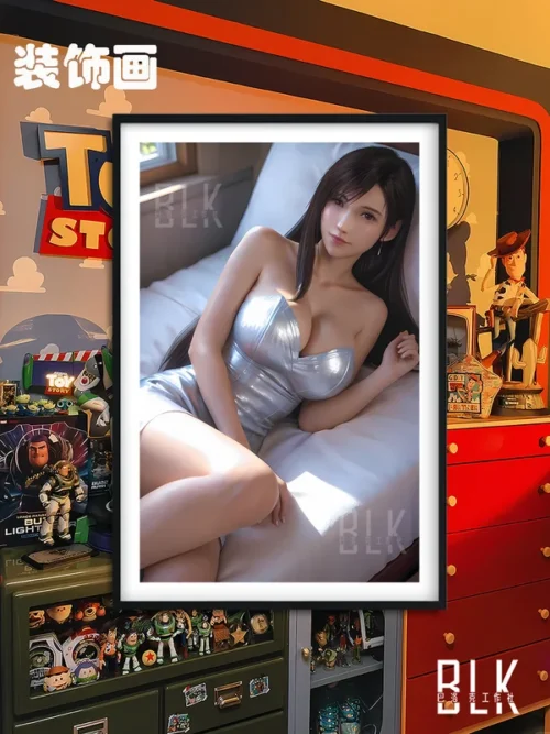 Elegant Tifa Lockhart Decorative Painting - (FF7) Final Fantasy VII - BLK Studio - Image 1