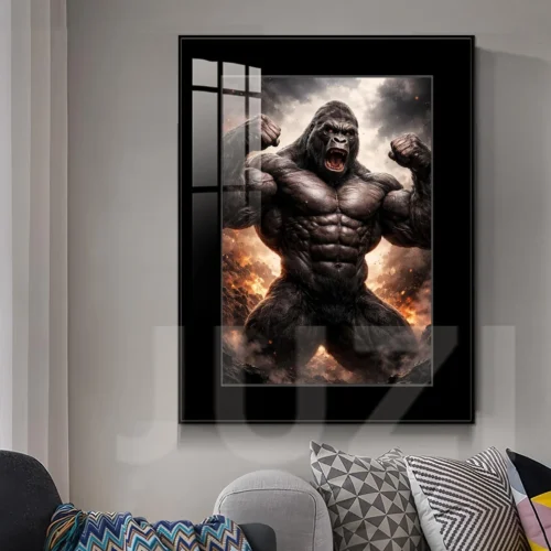"JUZI Studio King Kong: Roar Decorative Painting. Premium HD, fade-resistant art showcasing epic roaring monster details from multiple angles."
