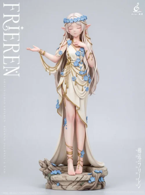 "Exquisite 1/6 Frieren Flower Elf limited statue. Frieren in a serene, elegant pose among delicate flowers, highlighting premium craftsmanship."