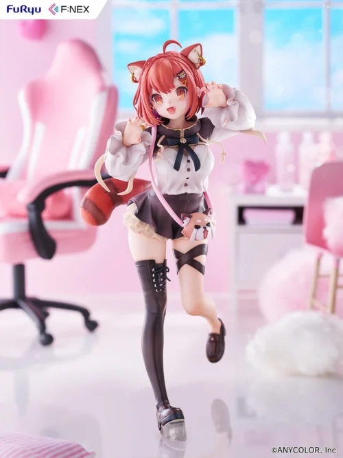 Authentic F:NEX 1/7 scale Ratna Petit VTuber figure main image, showcasing her dynamic magical pose, flowing cape, intricate costume.