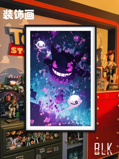 Pixelated Gengar Decorative Painting - Pokemon - BLK Studio - Image 1