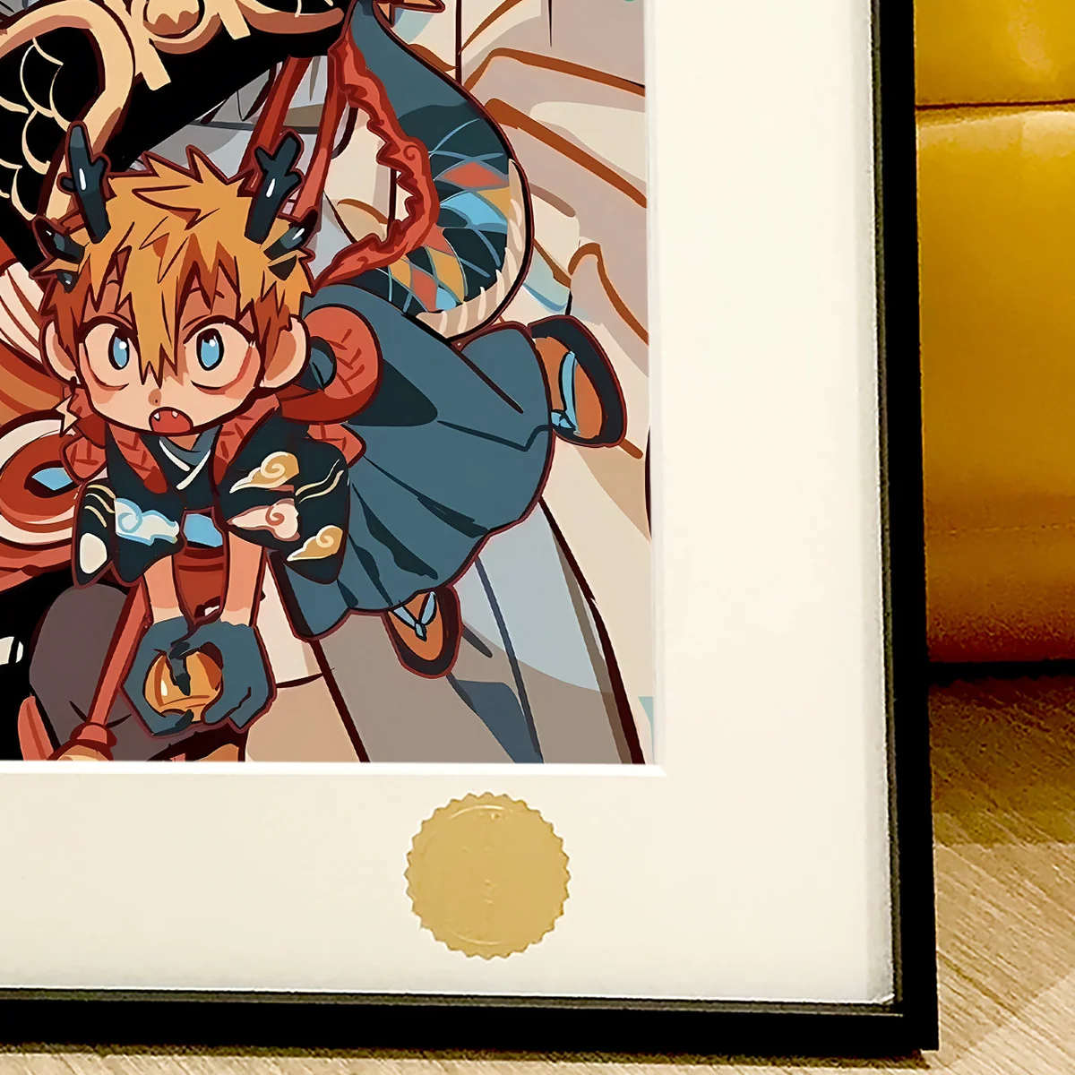 Toilet-bound Hanako-kun Trio decorative painting. Intricate details of vibrant anime characters, starry sky, and premium limited art print.