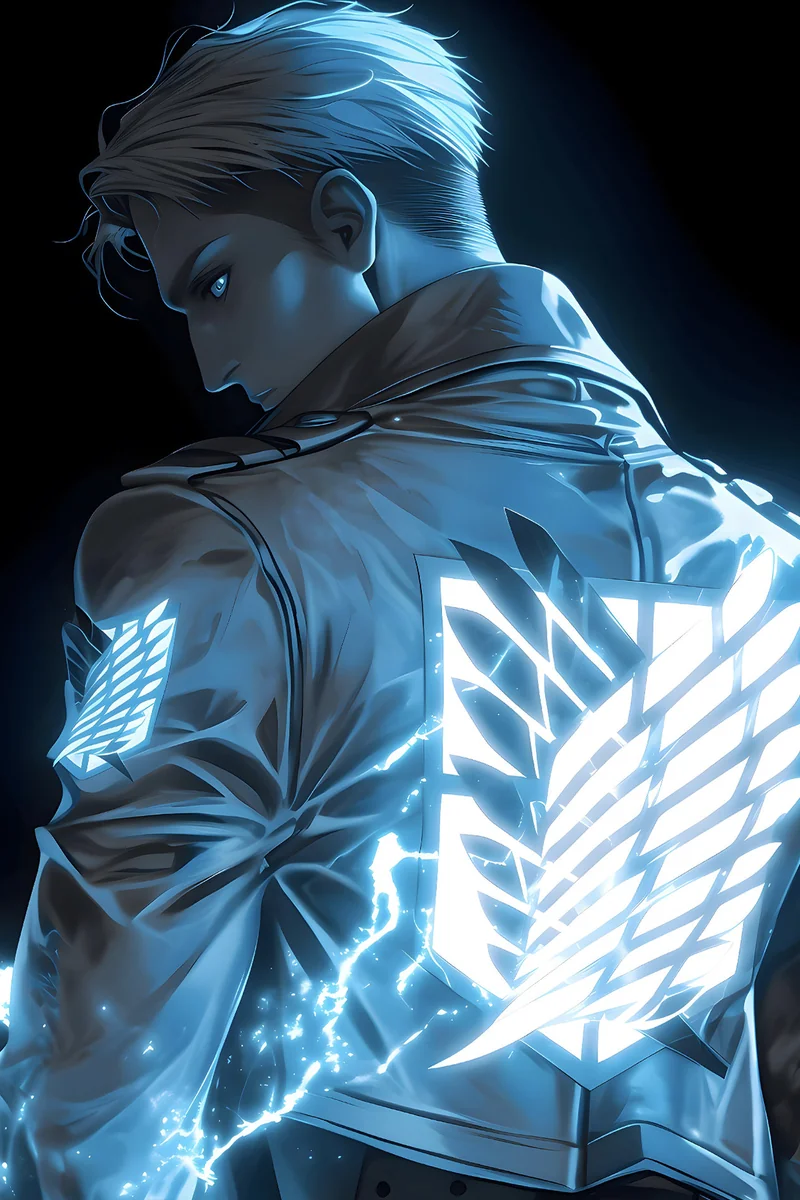 Limited Edition Erwin Smith Attack on Titan painting, showcasing the premium art print's heroic anime style, determined gaze, and vibrant artistic design.