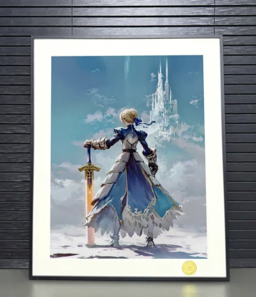 Premium Limited Edition Giclee Art Print gallery of Saber, highlighting her elegant silhouette, serene landscape, and exquisite art.