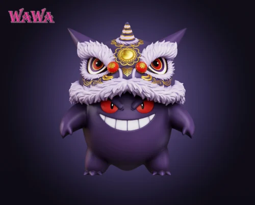 Lucky Lion Dance Gengar - Pokemon Resin Statue - WAWA Studio - Image 2