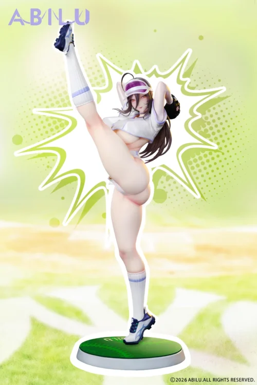 "Stunning 1/4 scale Kyoka figure in a dynamic baseball uniform, showcasing an energetic pose. "