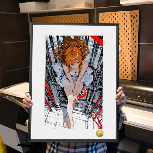 A3 & 4K Size White Dress Asuka Langley Soryu Decorative Painting - (EVA) Neon Genesis Evangelion - HuangGua Studio - Image 1