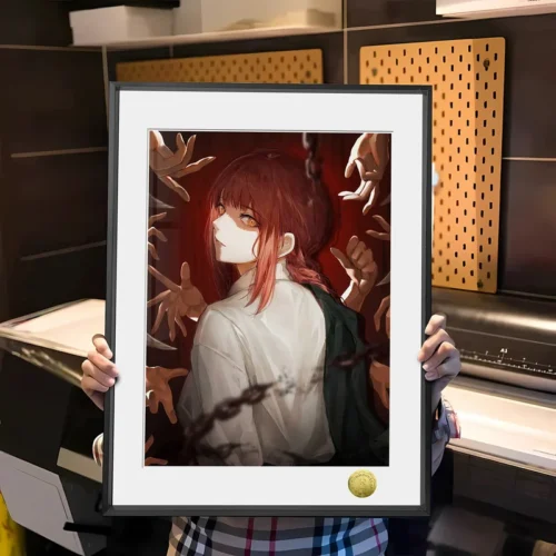 A3 & 4K Size Devil Hunter Makima Decorative Painting - Chainsaw Man - HuangGua Studio - Image 1