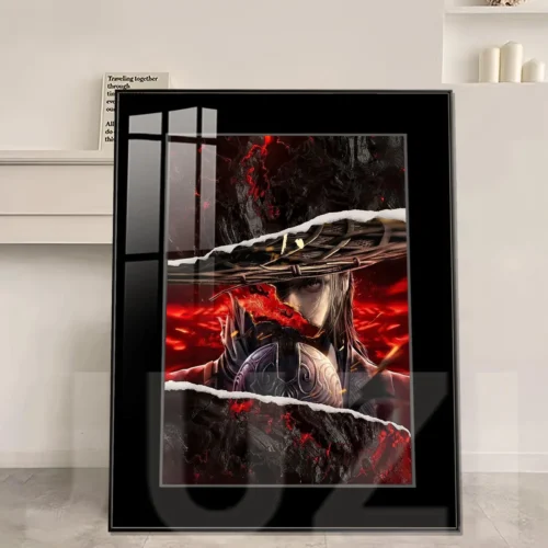 "Dynamic Yuan Tiangang art print, a premium HD depiction of The Degenerate Master, showcased in a fade-resistant alloy frame."