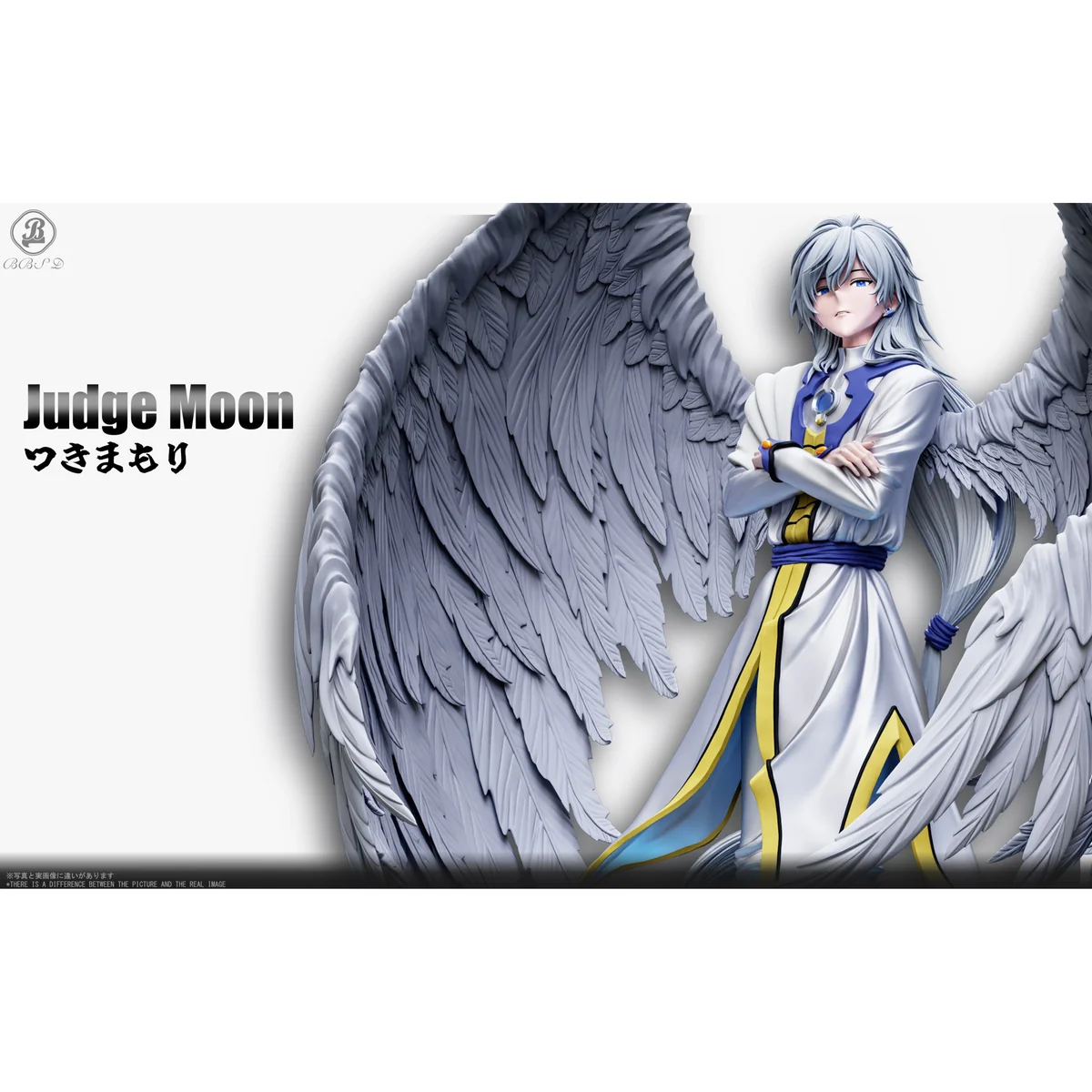 "Ultra-Limited Cardcaptor Sakura Yue the Judge BBSD Studio statue details: exquisite PU+Resin, ethereal wings, intricate magical base."