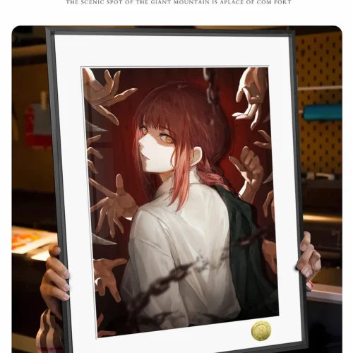 "Explore the limited edition Makima Chainsaw Man art print, showcasing its captivating poses, dominant allure, and striking artistic details."