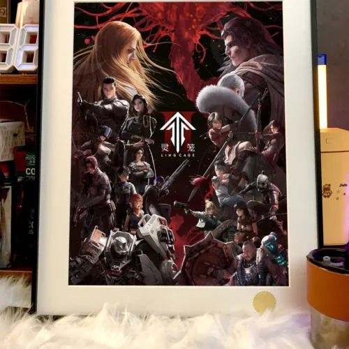 "Ling Cage Bai Yuekui ASH Mark Charles Starry Sky Limited Edition Art Print, detailed views of dynamic characters and celestial artwork."