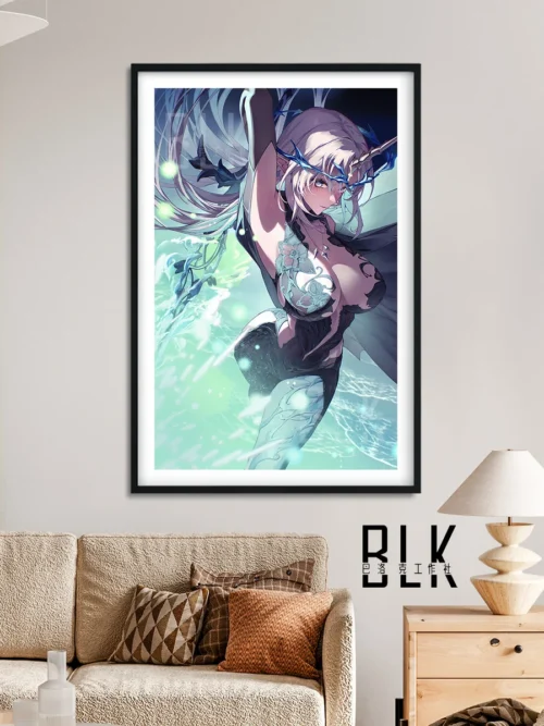 "Gallery of the stunning Wuthering Waves Carthetyia fluorescent art painting, revealing intricate Gothic Baroque details and ethereal glow."