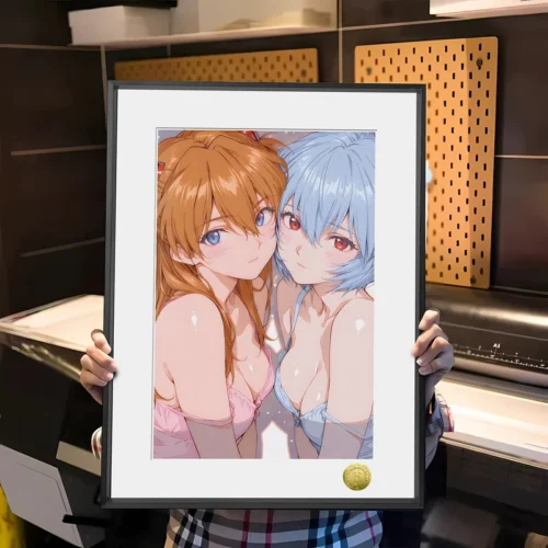A3 & 4K Size Pajamas Asuka Langley Soryu & Rei Ayanami Decorative Painting - (EVA) Neon Genesis EVAngelion - HuangGua Studio - Image 1