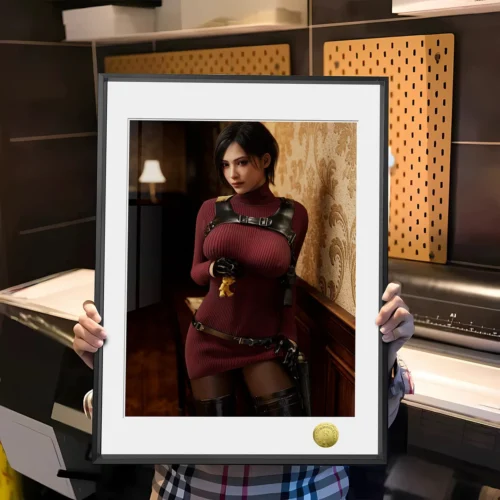 "Limited Edition Ada Wong Femme Fatale art print, a premium stylized portrait capturing her mysterious, seductive aura from Resident Evil."