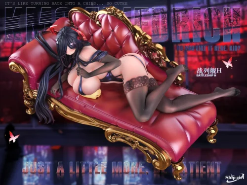 "Exquisite 1/6 Azur Lane Friedrich der Grosse resin statue, capturing her majestic, dynamic pose and intricate dark regal design with premium materials."