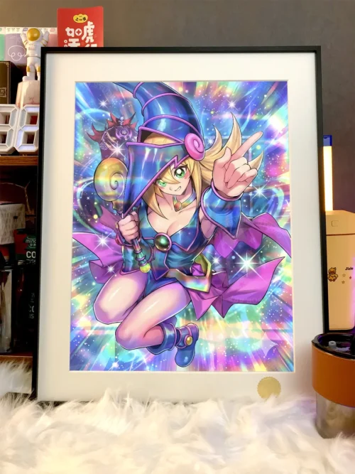"Limited edition Dark Magician Girl decorative painting by Xingkong Studio. Premium Yu-Gi-Oh! collector's print with vibrant cosmic fantasy details."