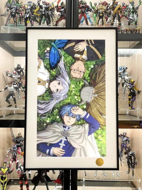 "Frieren's Party Starry Night Decorative Painting: a premium, limited edition Frieren art print. Detailed view highlights the evocative starry scene."