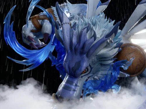 "Limited edition WereGarurumon Digimon Adventure statue by Huanxing Studio. Dynamic, battle-ready pose and intricate sculpted details from a unique an