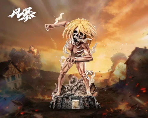 Premium FengBao Studio Founding Titan WCF resin statue from Attack on Titan, showcasing its iconic colossal skeletal form with intricate detail.