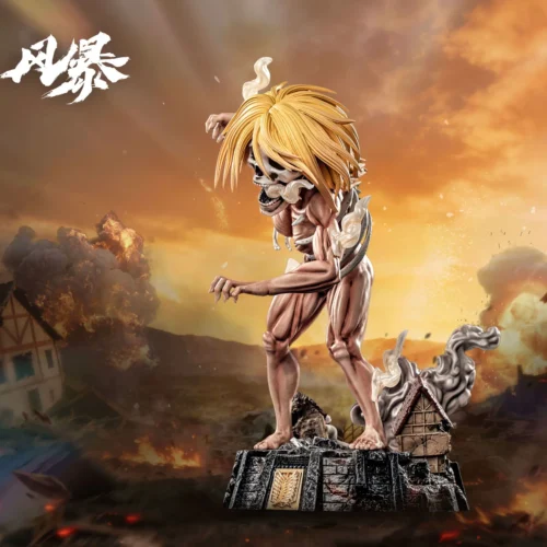 Founding Titan WCF Attack on Titan FengBao Studio premium resin statue, showcasing its colossal skeletal form's intricate sculpted details and ancient.