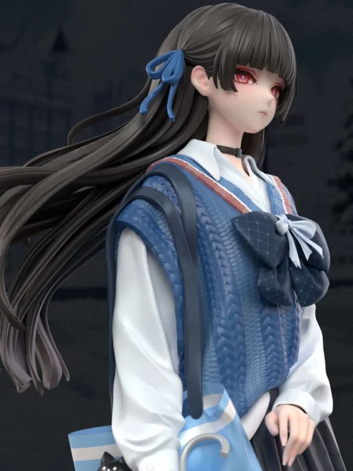 "Exquisite 1/6 Convenience Store Qianxi resin statue diorama. See vibrant details, cheerful character, and connectable series from all angles."