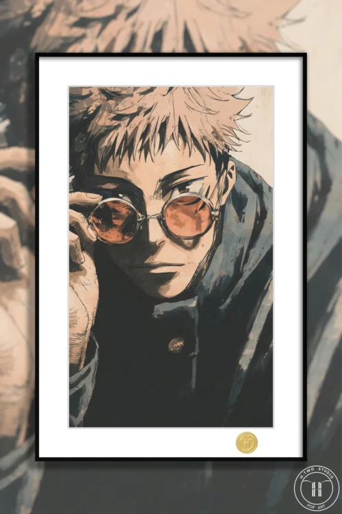 Hongkong Style Yuji Itadori Decorative Painting - Jujutsu Kaisen - H-TWO Studio - Image 1