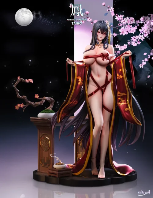 "Limited Edition 1/4 Scale Azur Lane Taihou resin statue, showcasing her opulent, phoenix-inspired elegance and powerful traditional design."