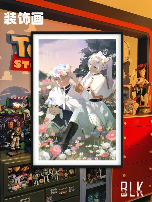 Himmel & Frieren with Flowers Decorative Painting - Frieren: Beyond Journey's End - BLK Studio - Image 1