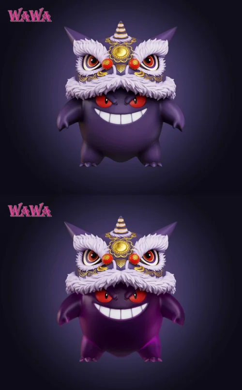 Lucky Lion Dance Gengar - Pokemon Resin Statue - WAWA Studio - Image 1