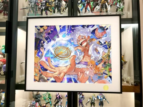 "Gallery showcasing the hand-numbered, limited One Piece Nautical Compass print by Xingkong Studio, detailing its celestial map."