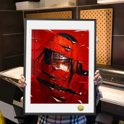 A3 & 4K Size Blood-red Itachi Uchiha Decorative Painting - Naruto - HuangGua Studio