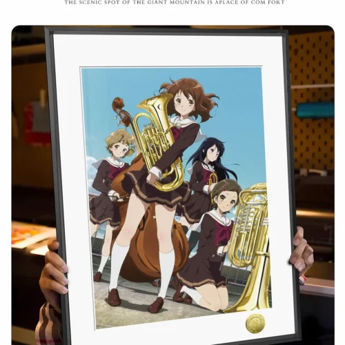 "Captivating close-up of the limited edition Sound! Euphonium wind ensemble group photo decorative painting, revealing vibrant artistic details."