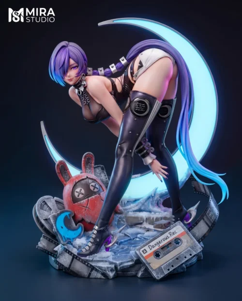 "Limited Edition Promiya 1/6 Zenless Zone Zero statue, MIRA Studio. Dynamic combat pose, icy effects, and futuristic LED light-up base."