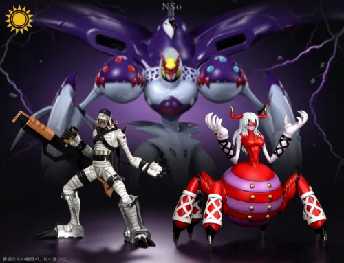 "Exquisite Mummymon & Arukenimon Digimon Adventure 02 statue, showcasing highly detailed, dynamic villain figures. A premium collectible."