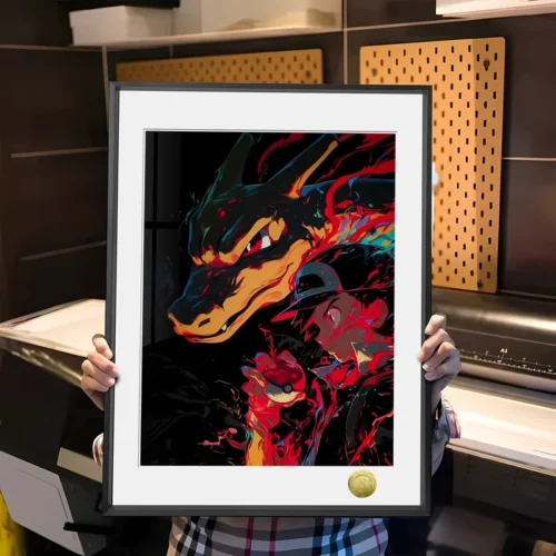 A3 & 4K Size Ash Ketchum & Charizard Decorative Painting - Pokemon - HuangGua Studio - Image 1