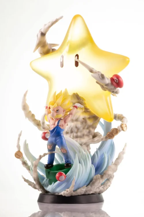 "Chaoshe Studio Genki Dama Super Mario figure with LED, vibrant dynamic pose, light-up energy, and intricate sculpture details."