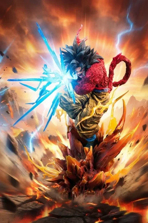 1/6 & 1/4 Scale Super Saiyan 4 & 5 Son Goku with LED - Dragon Ball Resin Statue - Iron Curtain Studio - Image 2