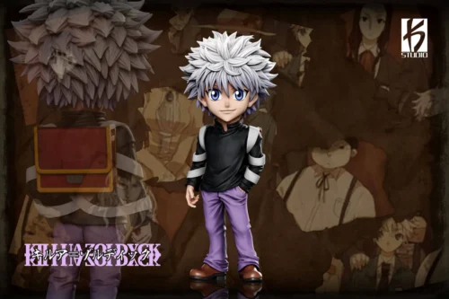 "Authentic WCF Killua Zoldyck Hunter x Hunter figure by KS STUDIO, showcasing his dynamic agile pose and cool determined expression."