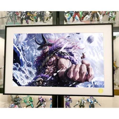 "A detailed view of the Limited Edition One Piece Starry Sky Epic Decorative Painting, highlighting the dynamic characters and superb collector-grade."