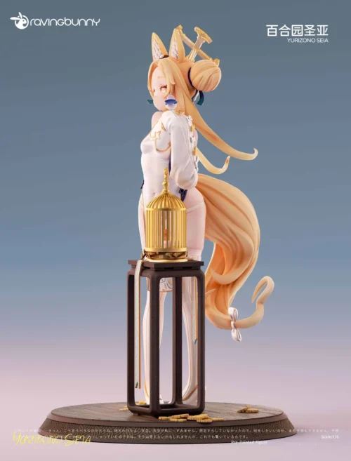 "Detailed views of the 1/6 Yuri Garden Seia Blue Archive figure, highlighting her elegant cheongsam, intricate sculpting, and graceful pose."